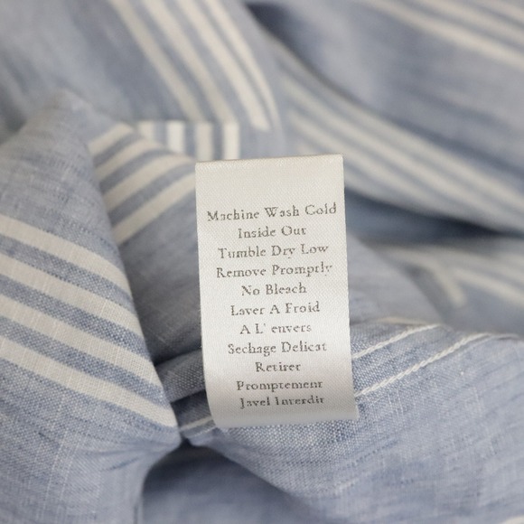 Frank Eileen Hunter Shirtdress Striped Classic Linen Small - Picture 10 of 10